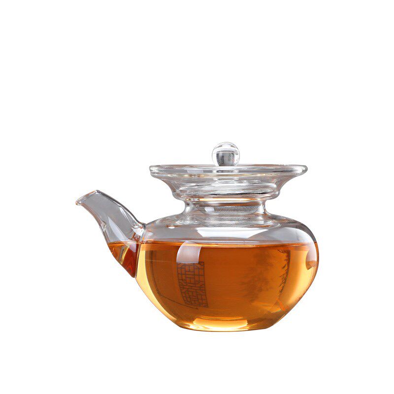 一园茶具手工吹制耐热玻璃陆羽茶海分茶器茶滤一体带盖滤网公道杯
