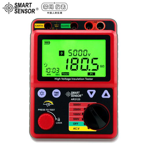 希玛AR3125数字高压兆欧表5000v绝缘电阻测试仪 电子摇表