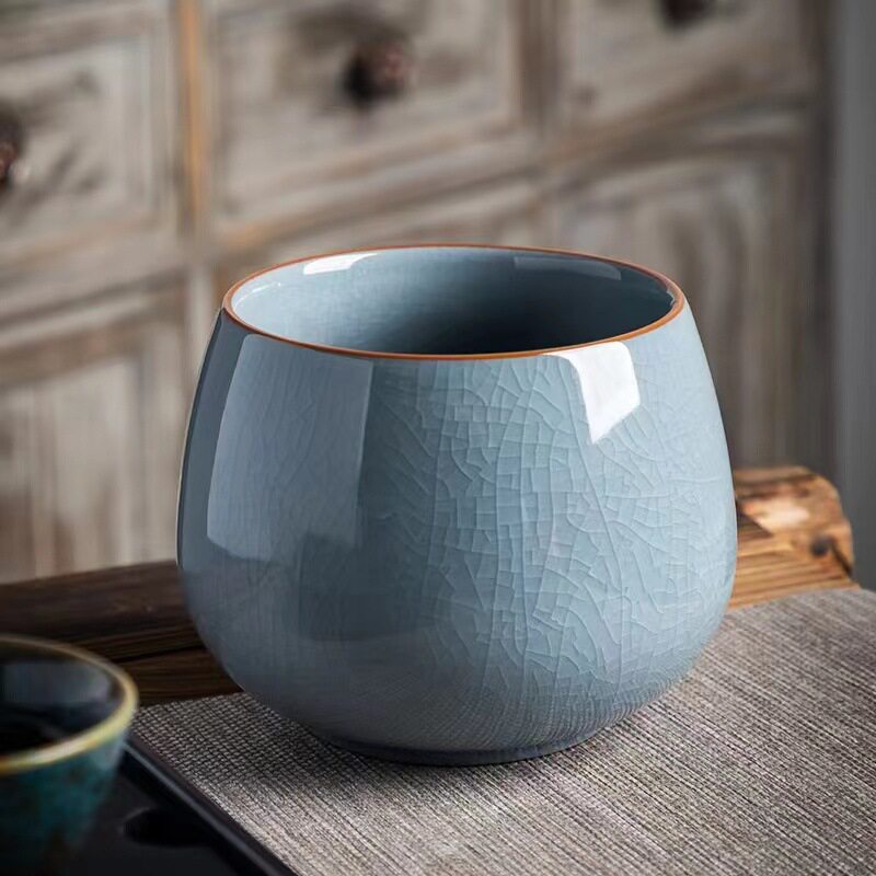 桌面垃圾桶家用客厅茶桌专用垃圾缸餐桌上垃圾盒陶瓷茶几水果皮盘