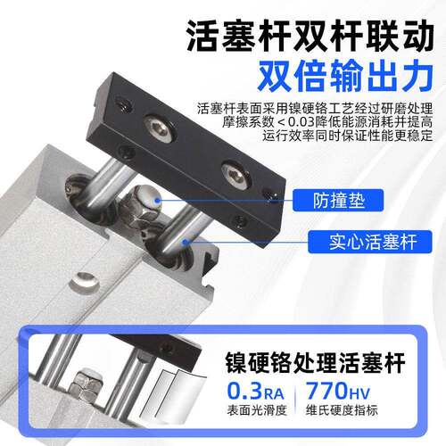 双活塞杆TN10X10S TN16X20S TN20X30S TN25X40S TN32X50S双轴气缸
