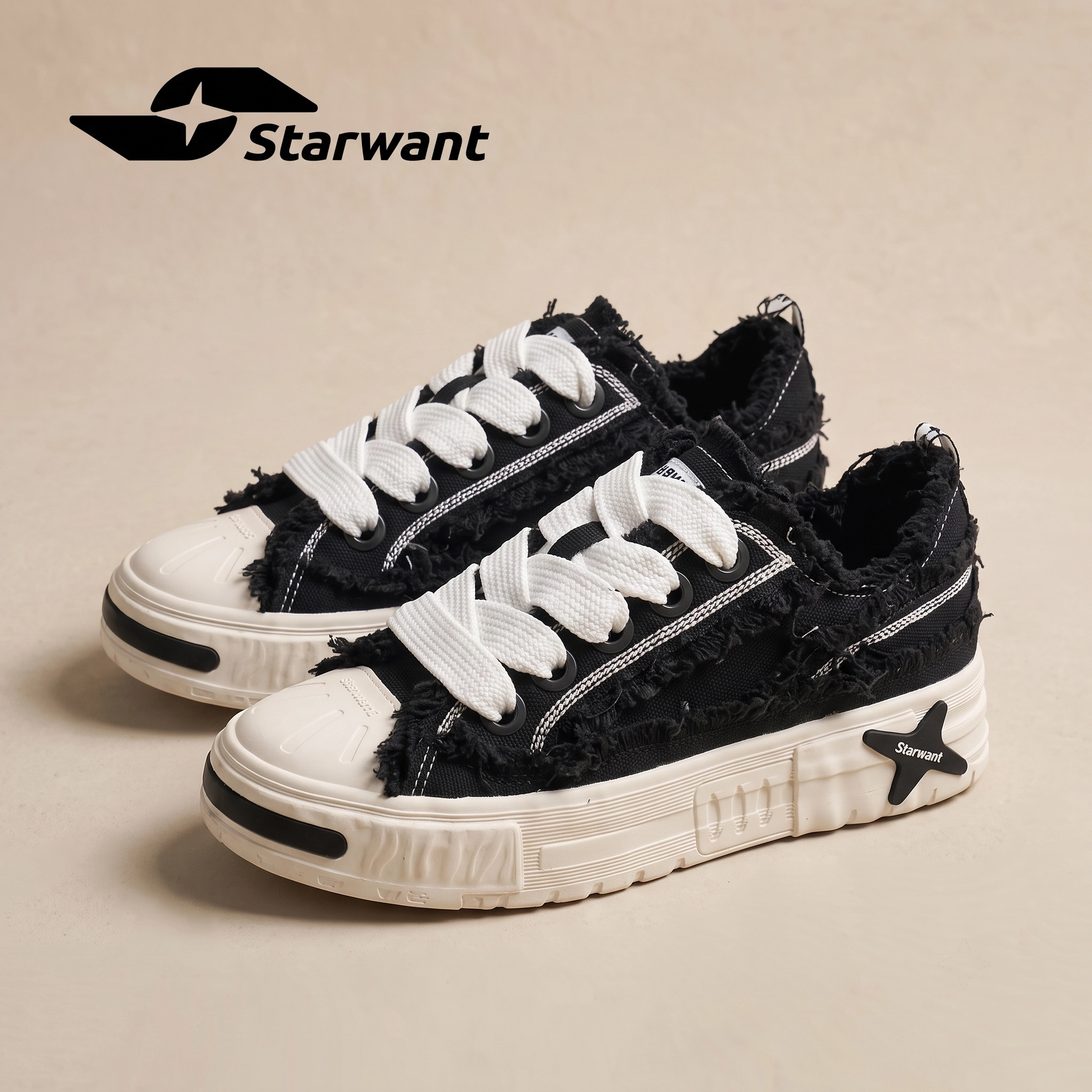 STARWANT厚底增高显瘦帆布鞋