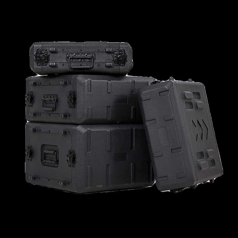 新品PE塑料U箱数字功放机接收器无线话筒麦克风收纳手提航空箱柜