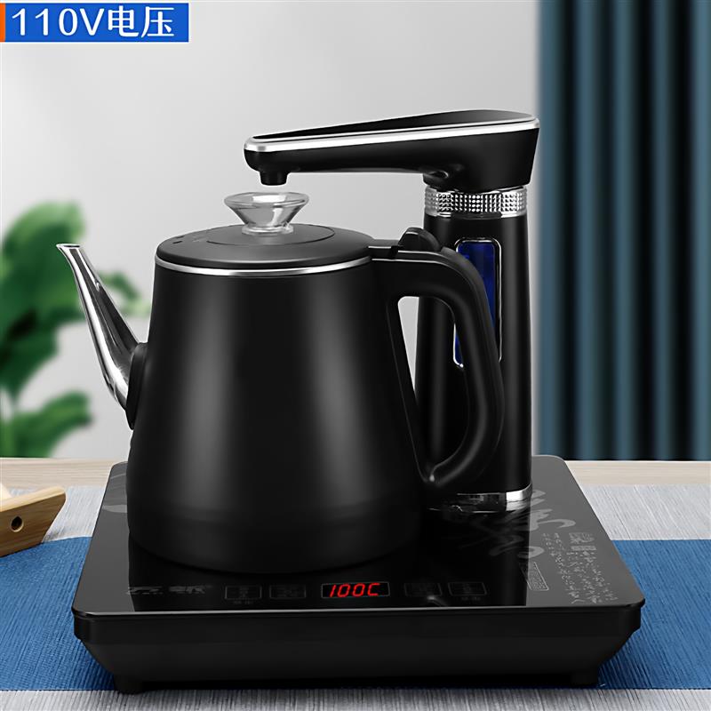 110V伏电热烧水壶全自动加水双层玻璃泡茶家用茶台一体嵌入煮茶壶