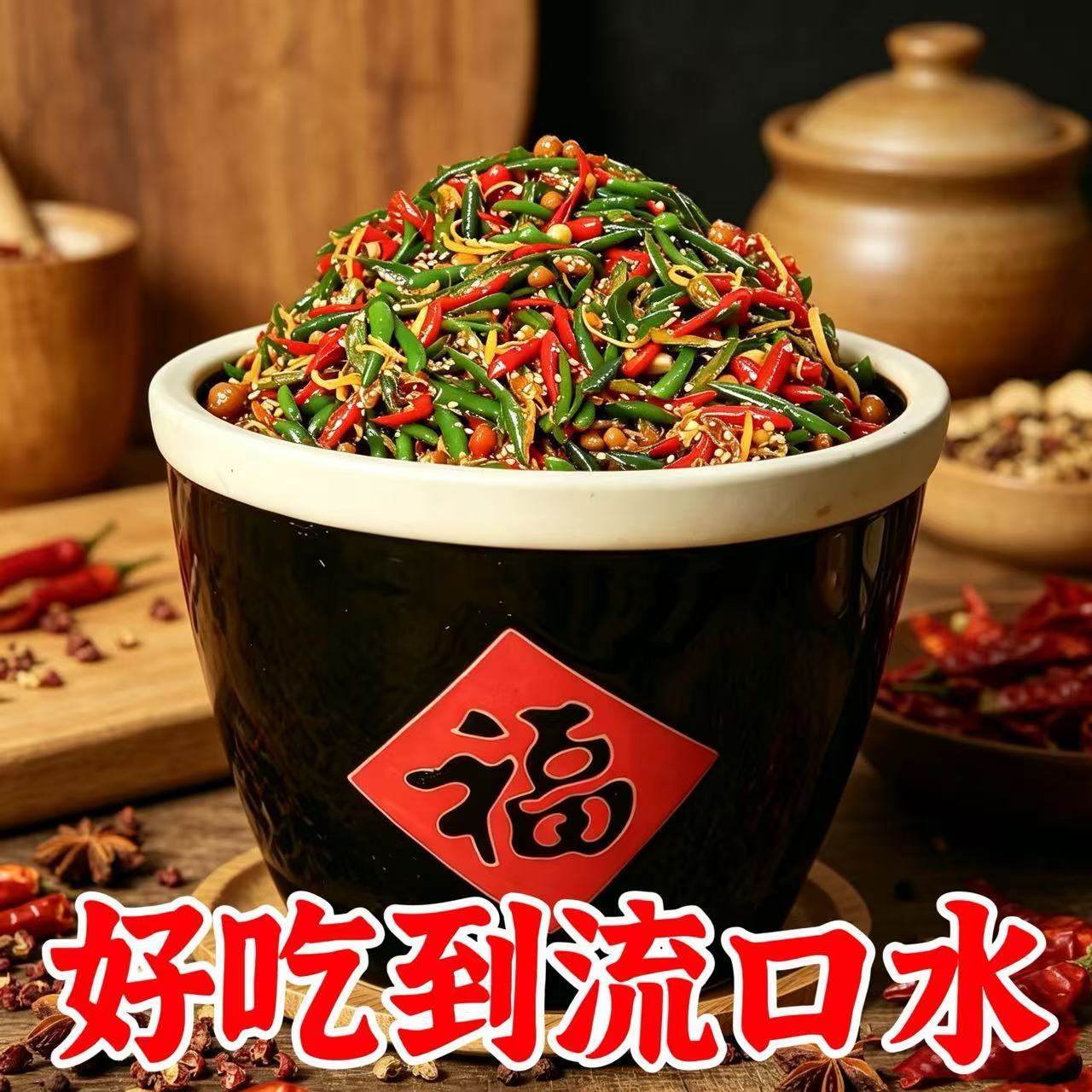 腌辣椒辣菜江西味道酸辣下饭菜辣椒酱咸菜泡菜脆辣青椒坛子凉拌菜