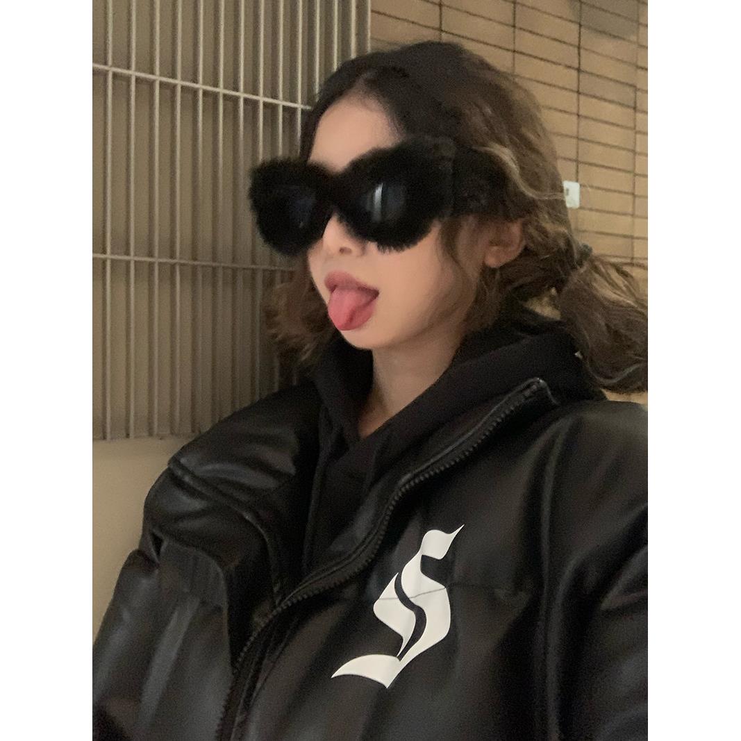 【网络女神】毛绒绒凹造型眼镜痞帅搞怪幼大红色粉色黑色毛毛墨镜
