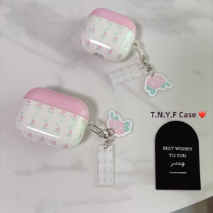 ins韩系满屏玫瑰花适用AirPodsPro3保护套1/2代苹果蓝牙耳机壳少女心airpods4代防摔软壳3代耳机套5代粉四代