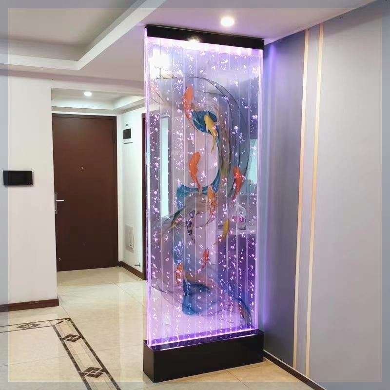 半墙玄关字画餐厅客卫生间隔断屏风可做屏风隔断水幕款网红水幕墙
