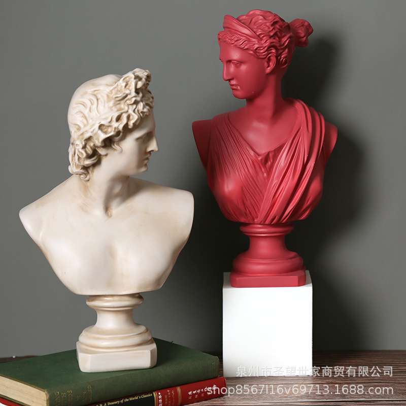 北欧简约素描人物头像酒柜客厅酒柜大卫维纳斯石膏像雕塑人像摆件