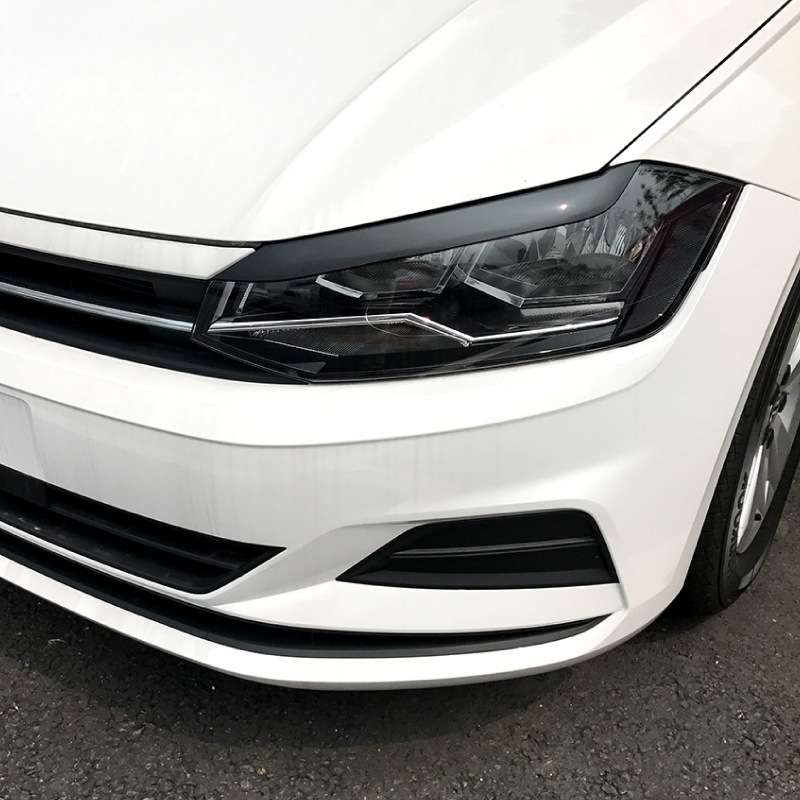适用大众汽车Polo MK6 2019+灯眉波罗6代前大灯车贴外饰改装配件
