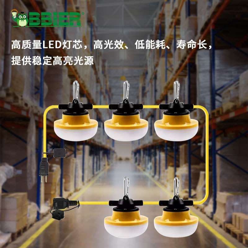 跨境高亮度灯航空铝led灯串加厚灯罩带插线便携式照明灯led工作灯