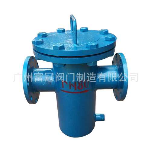 SRT-16C铸钢T型过滤器 管道直通过滤器 直流式T型法兰过滤器