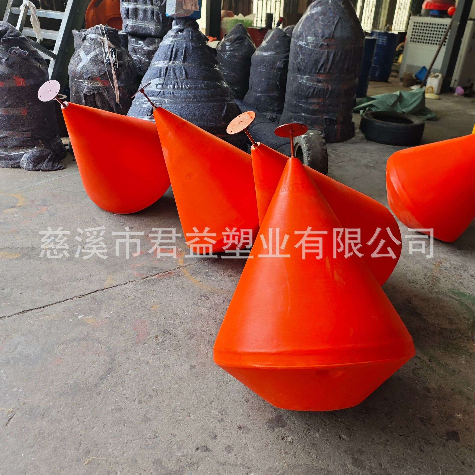水上作业浮标 广东沿海施工警示浮标安装规范图 700*900锥形浮体