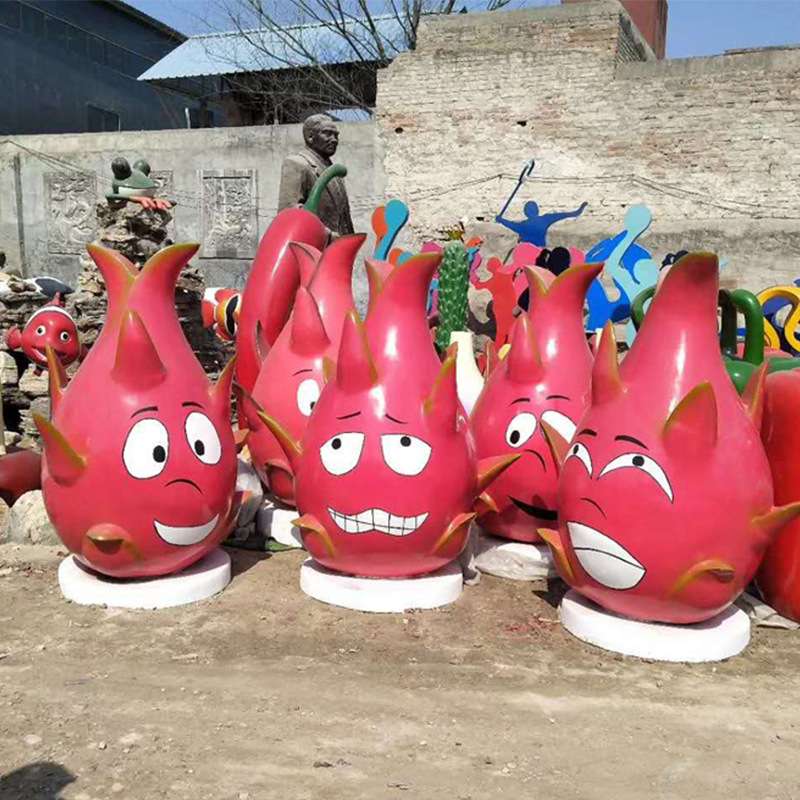 玻璃钢仿真火龙果雕塑大型水果蔬菜模型采摘园户外广场装饰摆件