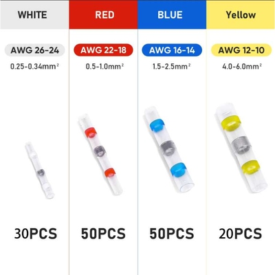 跨境  150/500pcs盒装 热缩端子防水焊锡环连接器快速接线套件