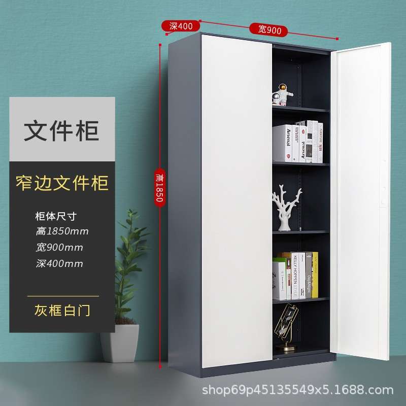 海南文件柜铁皮柜钢制财务档案柜资料办公柜窄边收纳钢制防火柜