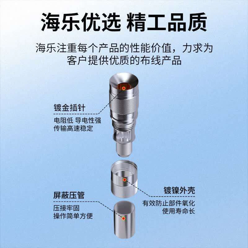 2M两兆头CC4(75-2-2)视频接头公头 同轴线射频线连接器10个装