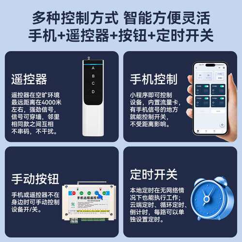 手机遥控开关远程控制灯箱电机水泵电源智能遥控配电柜启停告警