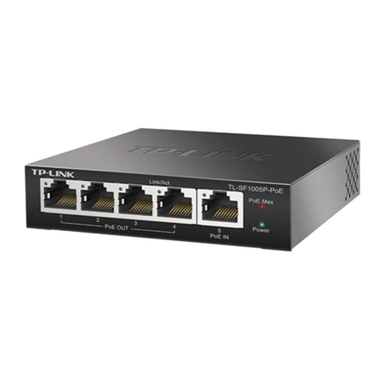 TP-LINK普联 TL-SF1005P-POE 5口百兆POE中继器POE受电一体交换机
