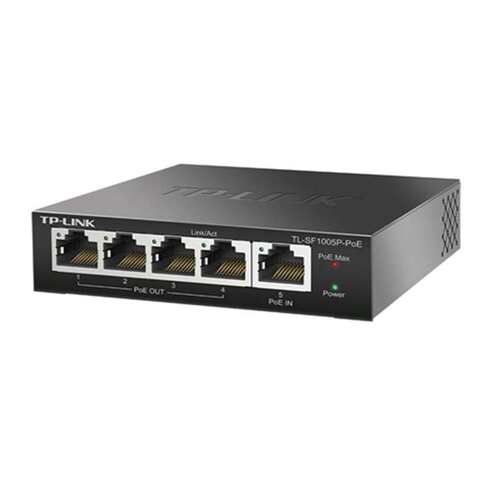 TP-LINK普联 TL-SF1005P-POE 5口百兆POE中继器POE受电一体交换机