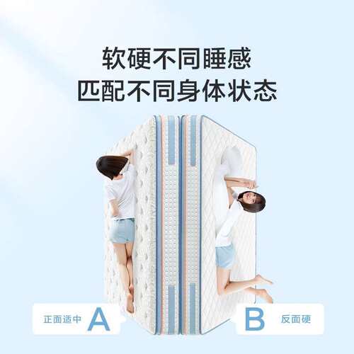 乳胶床垫软硬两用七区感应弹簧负离子乳胶黄麻床垫漾