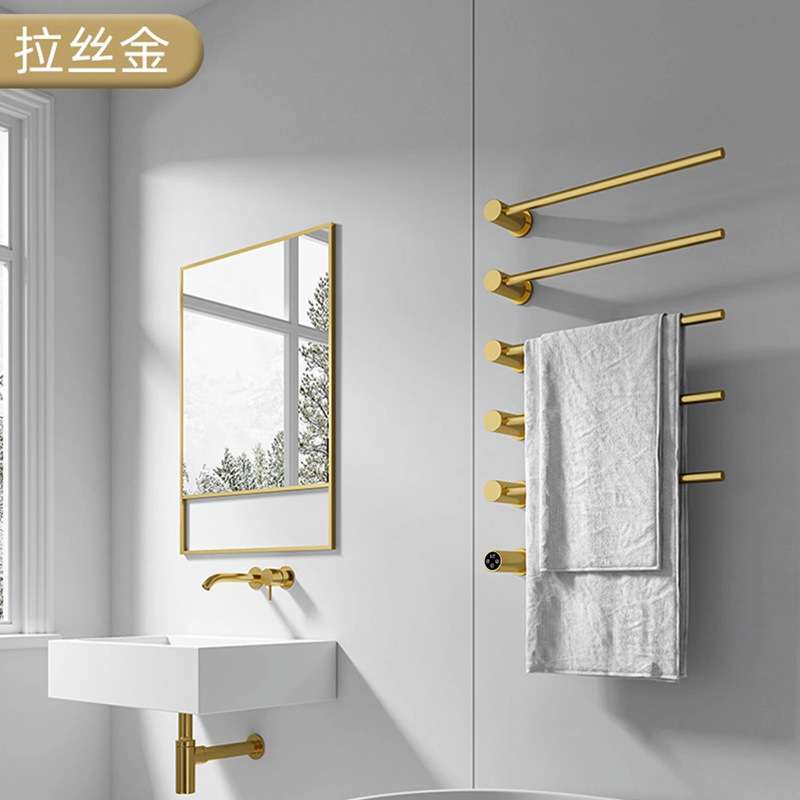 电热毛巾架家用卫生间浴巾架数显智能浴室加热发热防潮毛巾烘干架