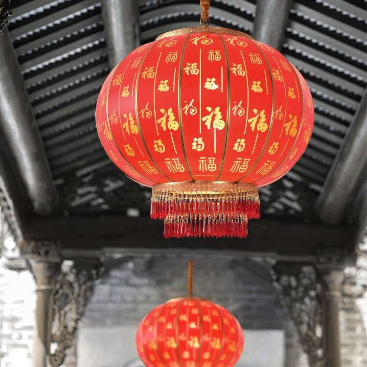 喜庆新年春节中式新款全铜阳台灯笼D结婚福字挂饰防晒发光灯笼