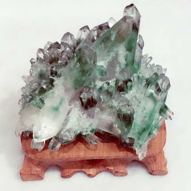 天然绿幽灵晶簇 水晶原石摆件 家居摆件 办公装饰 厂家