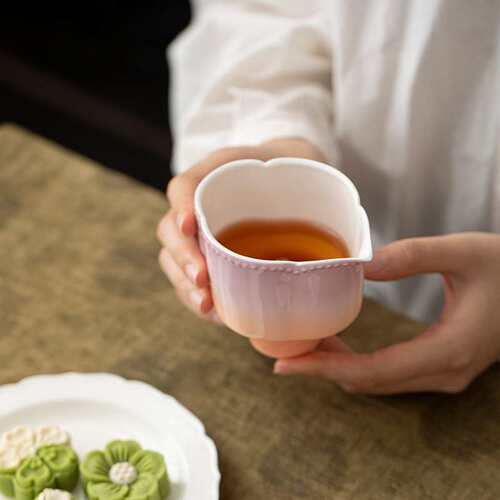 唐宋醒春集流霞紫陶瓷公道杯茶道零配件家用公杯花口分茶器匀杯