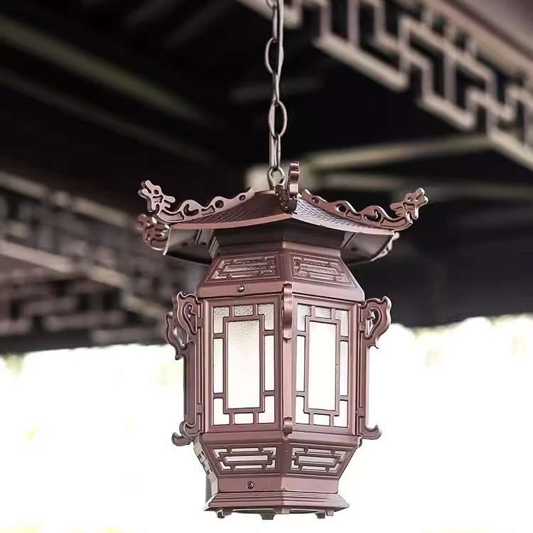 仿古灯笼国风吊灯宫灯中式六角亭古典阳台凉亭庭院门口吊灯花架灯
