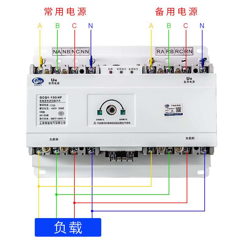 双电源自动转换开关4P160A225A250A末端型CB级切换开关切换器380V