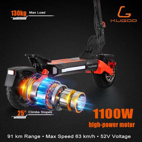 跨境出口KUGOO F3 Pro Max 1100w 双电机电动滑板车成人91公里