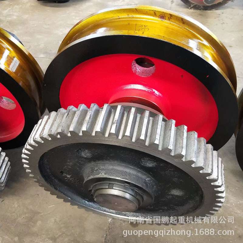 800×200mm铸钢锻钢双缘起重机车轮组直角平角圆角箱行车轮