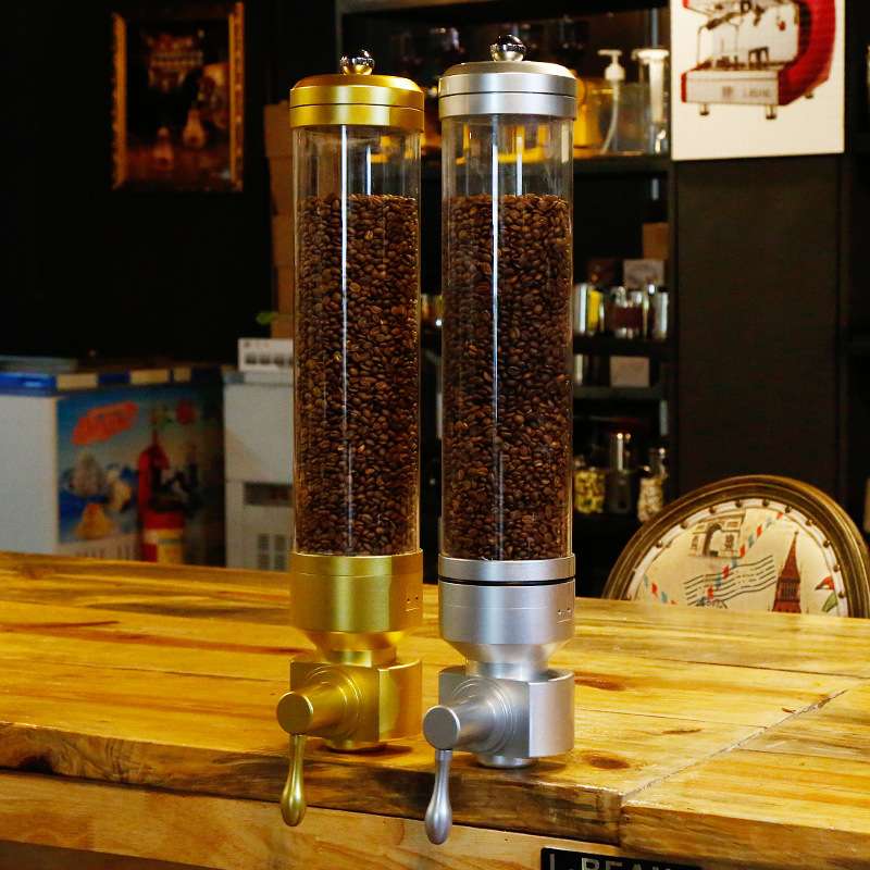 咖啡豆展示罐 挂壁式亚克力储豆罐大容量密封罐商用圆形挂壁展示