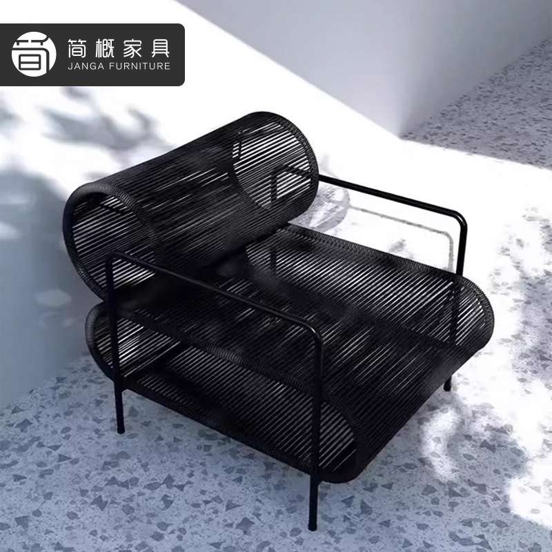 藤编别墅花园沙发椅露台休闲沙发套装酒店民宿茶几沙发椅三件套