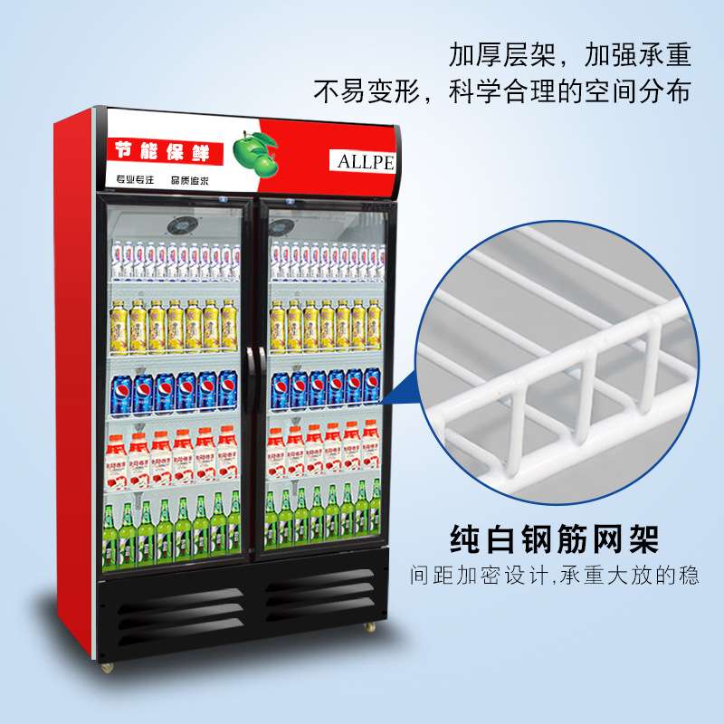 冷藏单门饮料柜商用保鲜双开门立式水果啤酒冰柜冰箱超市展示柜
