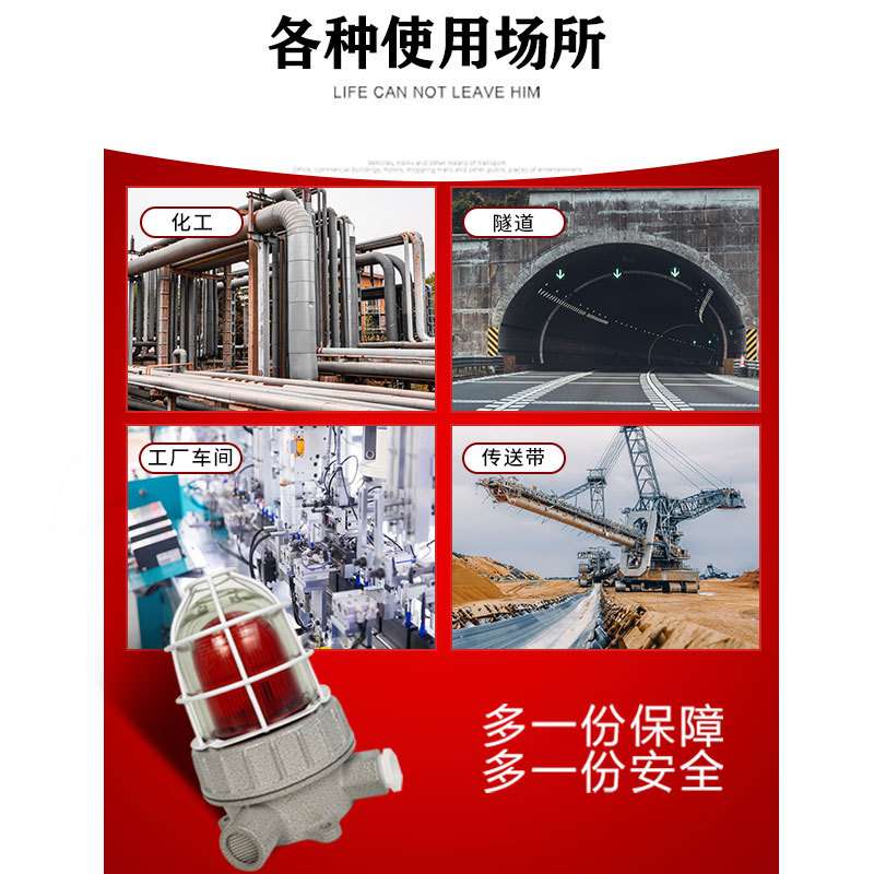 防爆声光报警器警示灯BBJ-gR BBJ-gB BBJ-zY BBJ-zG AC220 IP66