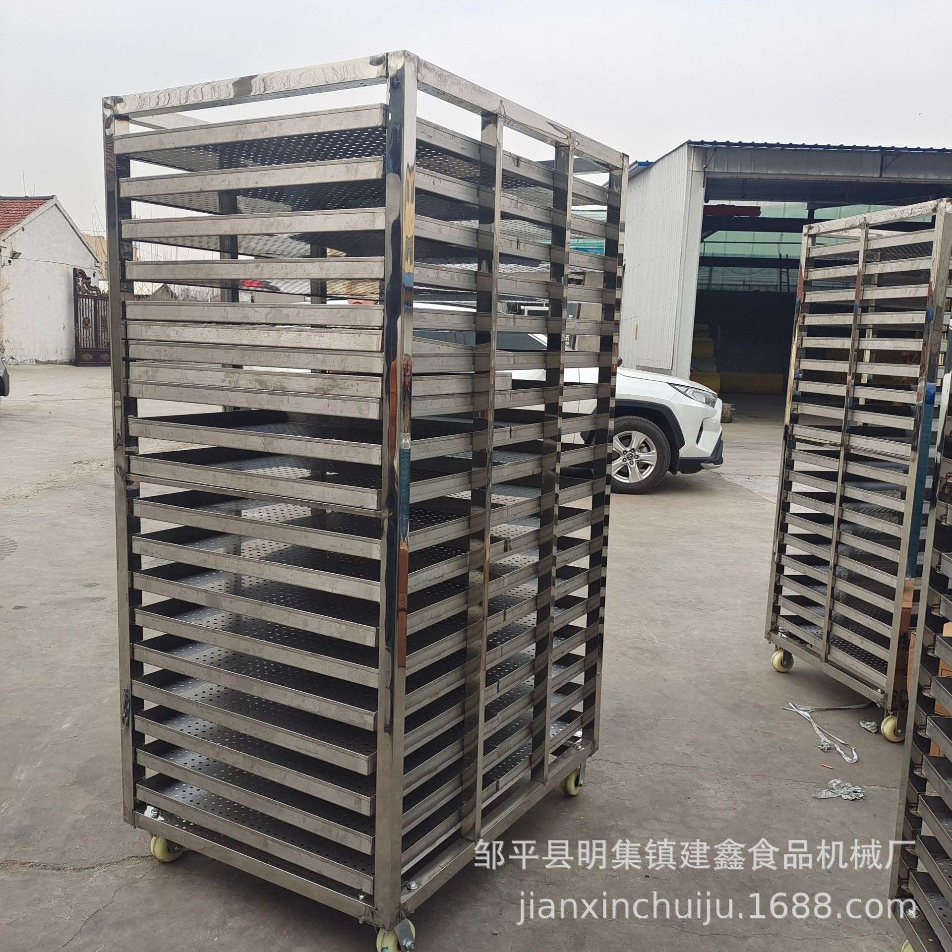 商用50-70盘不锈钢架子车红薯烘干小推车糕点烘焙周转车