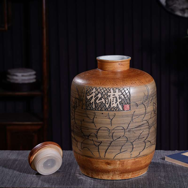 景德镇陶瓷泡酒坛子酿酒缸10斤20斤30斤50斤复古酒瓶家用密封酒壶
