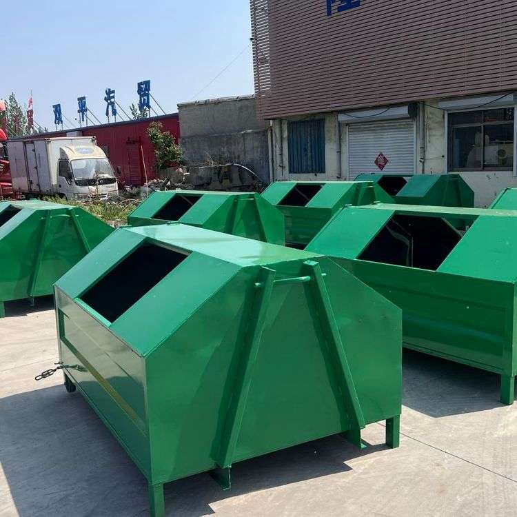 大型环卫户外可移动勾臂垃圾箱 配车用铁质环卫箱 摆臂垃圾斗
