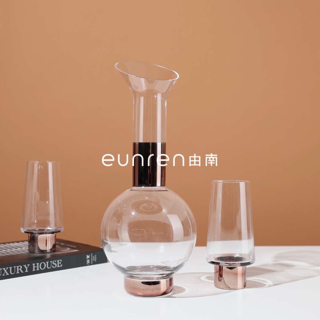 欧式创意玻璃冷水壶醒酒器高端酒具套装摆件家居餐厅桌面软装饰品