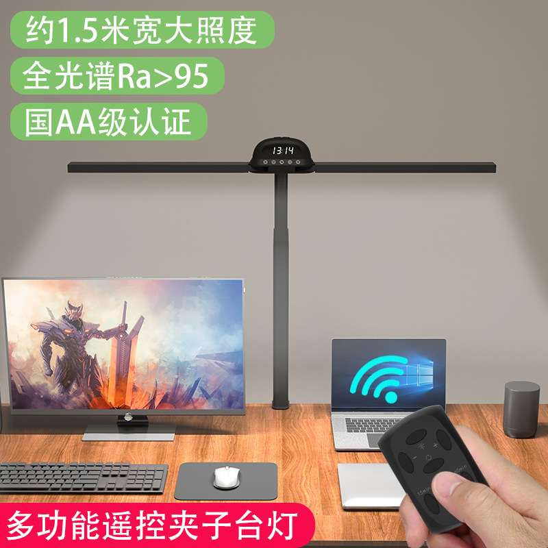 阅读双头跨境夹子灯儿童学生专用护眼学习够亮LED台灯可调光