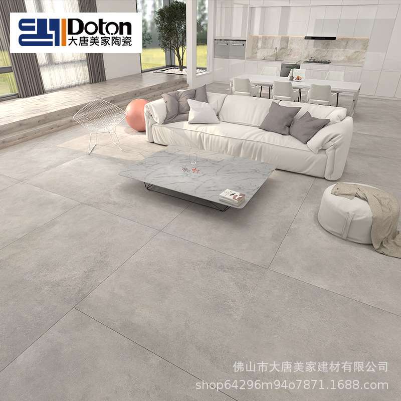 现代仿古砖600x1200客厅哑光地砖北欧复古地板砖灰色瓷砖水泥砖