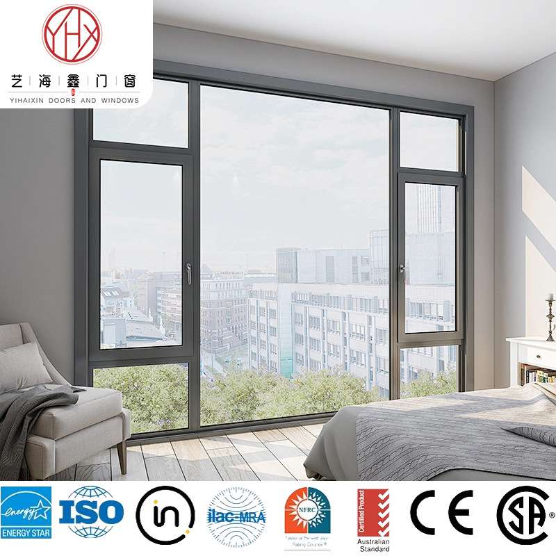澳标认证AS2047平开窗澳洲出口断桥铝窗纱一体封阳台系统落地窗户