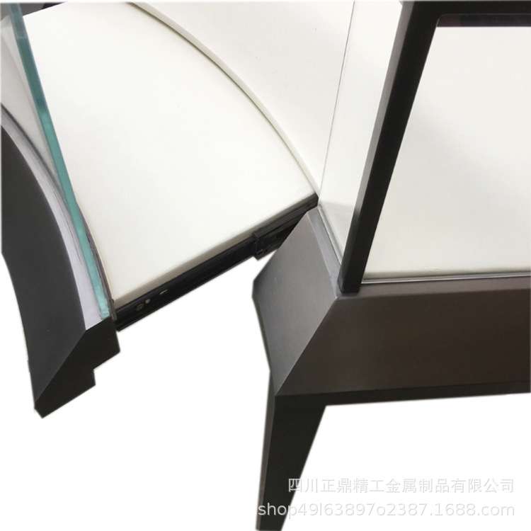 柜台加工中岛珠宝首饰柜展示柜圆形不锈钢展柜首饰柜弧形陈列柜