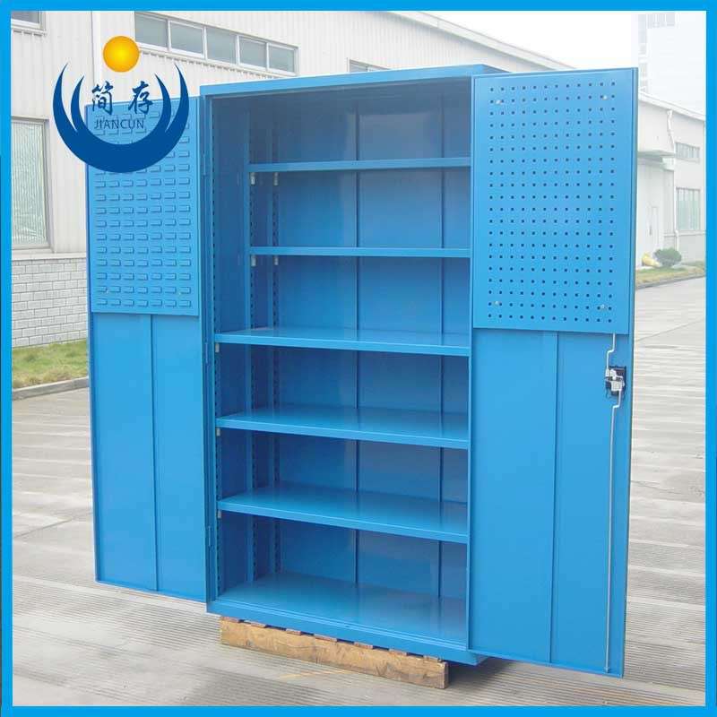 重型工具柜加厚车间方孔挂板置物柜铁皮柜多功能双开门工具储物柜
