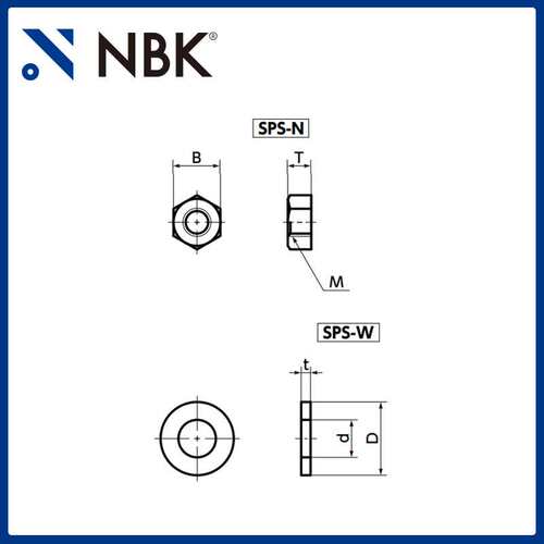 NBK SPS-N 六角圆柱头PPS树脂塑料螺母?垫圈 机械零配件厂家