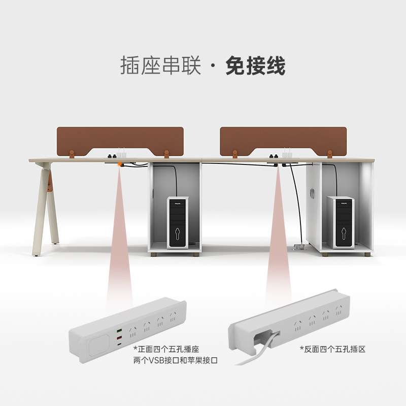 圣黎办公室办公桌椅员工卡位职员办公室桌椅简约组合家具