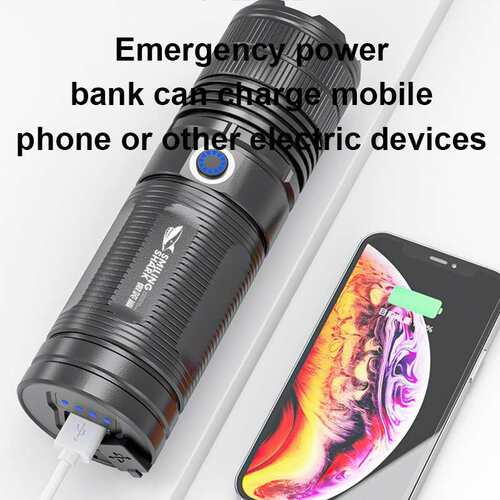 Outdoor flashlight bright zoom long range patrol work light