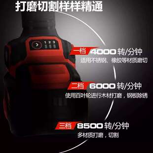 大有无刷锂电角磨机2908三挡调速充电切割机抛光打磨手砂轮迷你磨