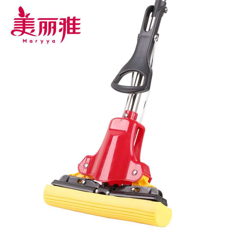 美丽雅 合家欢胶棉地拖 4面挤水拖把 对折挤水地拖厂家直供网销版
